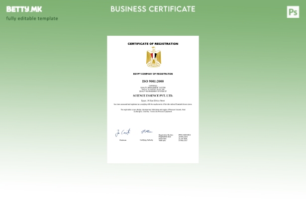 Модерен стил Египет сертификат за регистрација Шаблон за Word и PDF